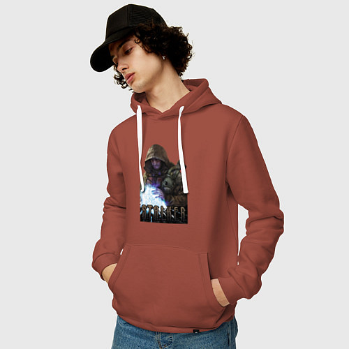 Мужская толстовка-худи Stalker - Меченный / Кирпичный – фото 3