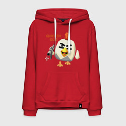 Толстовка-худи хлопковая мужская Chicken Gun злой, цвет: красный