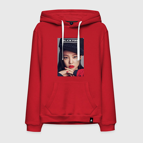 Мужская толстовка-худи Jennie Blackpink music / Красный – фото 1