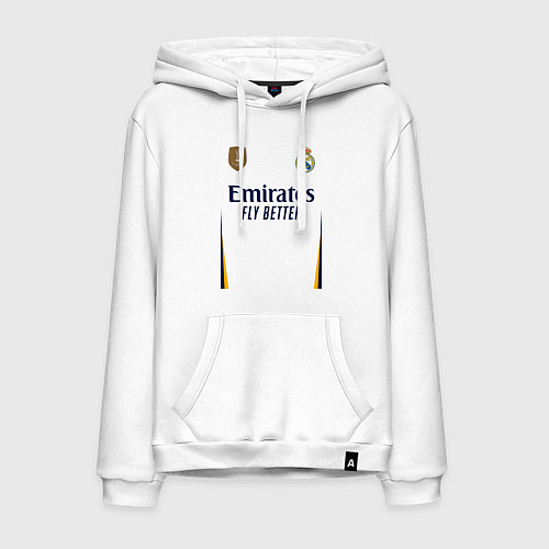 Мужская толстовка-худи Винисиус Жуниор ФК Реал Мадрид форма 2324 домашняя / Белый – фото 1