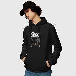 Толстовка-худи хлопковая мужская Ozzy Osbourne rock cat, цвет: черный — фото 2