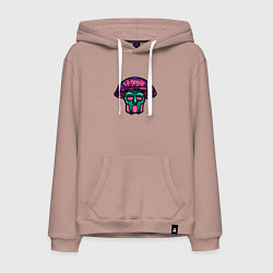 Толстовка-худи хлопковая мужская MF Doom mushroom, цвет: пыльно-розовый