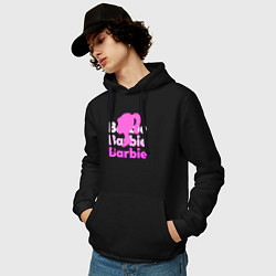 Толстовка-худи хлопковая мужская Логотип Барби объемный, цвет: черный — фото 2