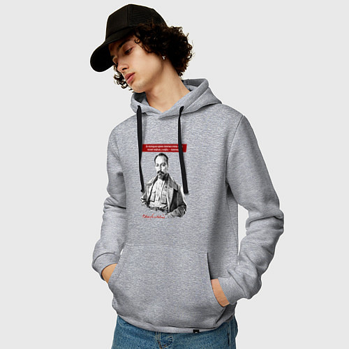 Мужская толстовка-худи Феликс Дзержинский / Меланж – фото 3