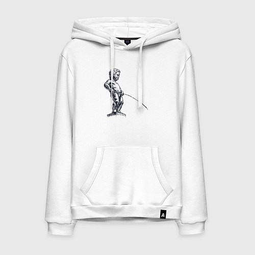 Мужская толстовка-худи Писающий мальчик / Белый – фото 1