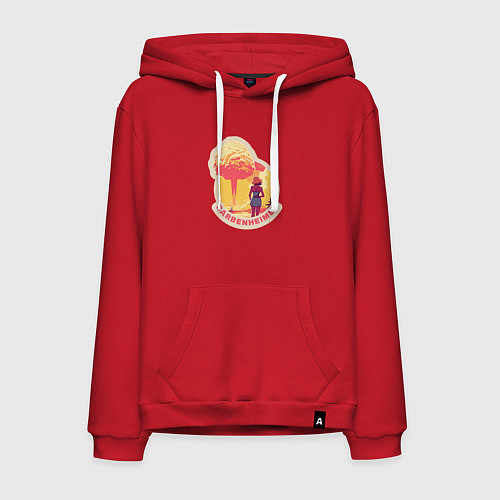 Мужская толстовка-худи Барби смотрит на гриб - Барбигеймер / Красный – фото 1