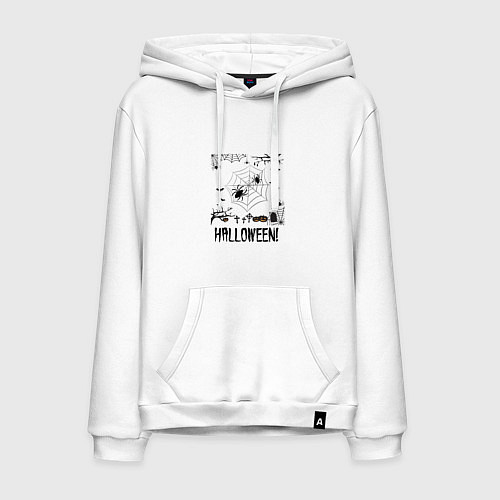 Мужская толстовка-худи Хэллоуин в конце октября / Белый – фото 1