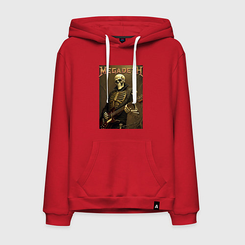 Мужская толстовка-худи Megadeth - skeleton - heavy metal / Красный – фото 1