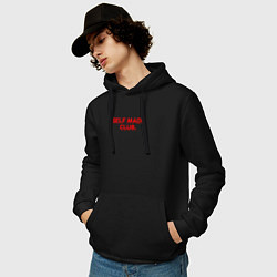 Толстовка-худи хлопковая мужская Self made club, цвет: черный — фото 2
