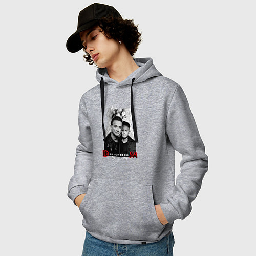 Мужская толстовка-худи Depeche Mode - Dave Gahan and Martin Gore / Меланж – фото 3