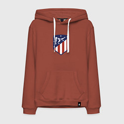 Толстовка-худи хлопковая мужская Atletico Madrid FC, цвет: кирпичный