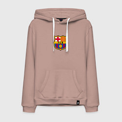Толстовка-худи хлопковая мужская Barcelona fc sport, цвет: пыльно-розовый