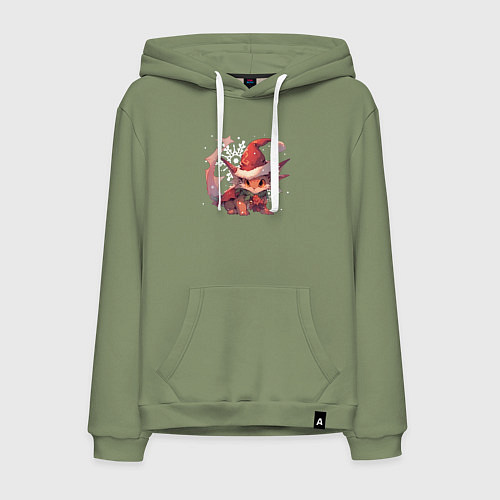 Мужская толстовка-худи 2024 Happy Dragon year / Авокадо – фото 1