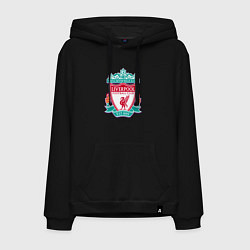 Толстовка-худи хлопковая мужская Liverpool fc sport collection, цвет: черный