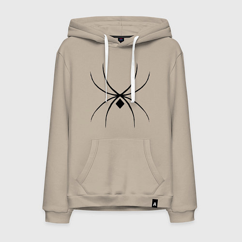 Мужская толстовка-худи Черный паук / Миндальный – фото 1