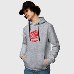 Толстовка-худи хлопковая мужская Manchester dragon, цвет: меланж — фото 2