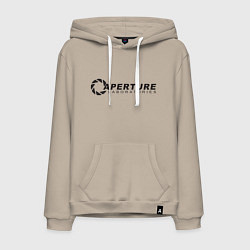 Толстовка-худи хлопковая мужская Aperture Laboratories логотип, цвет: миндальный