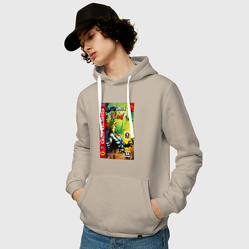 Мужская толстовка-худи Earth worm jim cover / Миндальный – фото 3