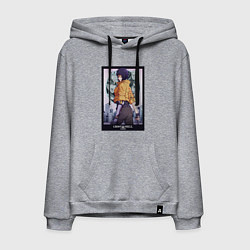 Толстовка-худи хлопковая мужская Ghost in the shell - Kusanagi, цвет: меланж