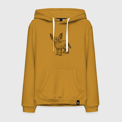 Мужская толстовка-худи Фенек симпатичный / Горчичный – фото 1