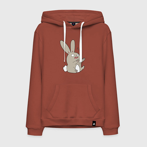 Мужская толстовка-худи Funny bunny / Кирпичный – фото 1