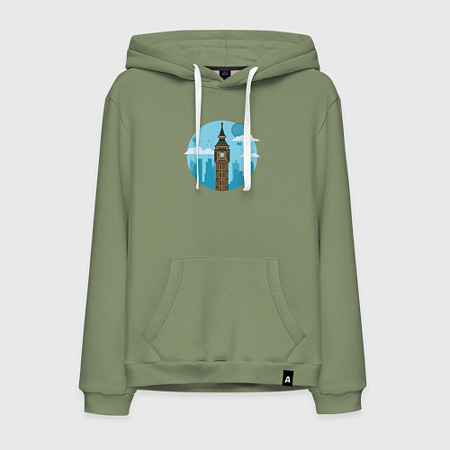 Мужская толстовка-худи Биг-бен / Авокадо – фото 1