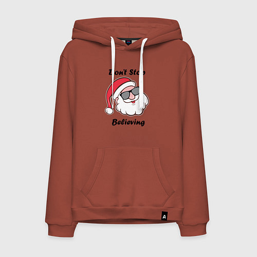 Мужская толстовка-худи Не бросай верить / Кирпичный – фото 1