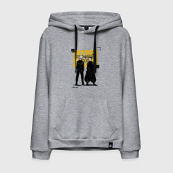 Толстовка-худи хлопковая мужская Гето и Годжо - Магическая битва, цвет: меланж