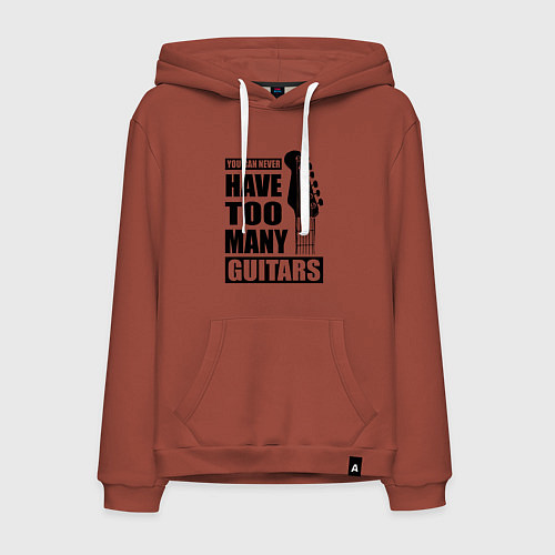 Мужская толстовка-худи Не может быть много гитар / Кирпичный – фото 1