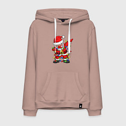 Мужская толстовка-худи Санта Клаус и гирлянда