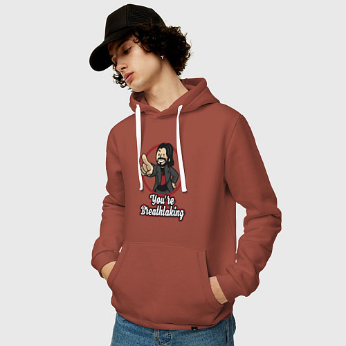 Мужская толстовка-худи Vault Keanu Reeves / Кирпичный – фото 3