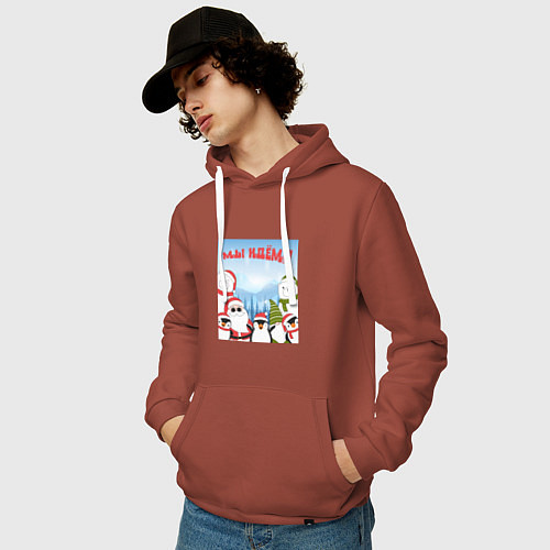 Мужская толстовка-худи Мы идем в 2024 / Кирпичный – фото 3
