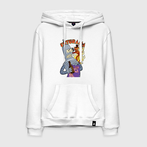 Мужская толстовка-худи Бендер и рободьявол / Белый – фото 1