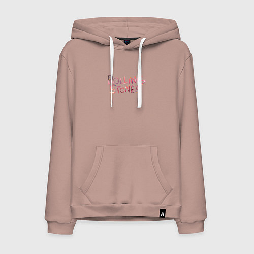 Мужская толстовка-худи The Rolling Stones - logo / Пыльно-розовый – фото 1