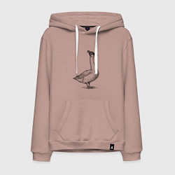 Толстовка-худи хлопковая мужская Гусь хипстер, цвет: пыльно-розовый