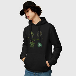Толстовка-худи хлопковая мужская The botanical world warm, цвет: черный — фото 2