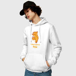 Толстовка-худи хлопковая мужская I dont give a fox, цвет: белый — фото 2