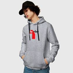 Толстовка-худи хлопковая мужская Superboy, цвет: меланж — фото 2