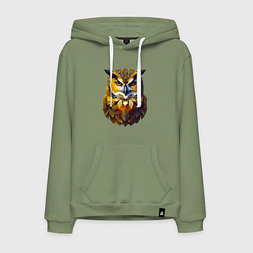 Мужская толстовка-худи Золотая сова мудрости / Авокадо – фото 1