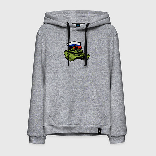 Мужская толстовка-худи Russian tank / Меланж – фото 1