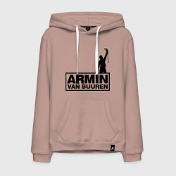 Толстовка-худи хлопковая мужская Armin van buuren, цвет: пыльно-розовый
