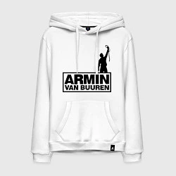 Толстовка-худи хлопковая мужская Armin van buuren, цвет: белый