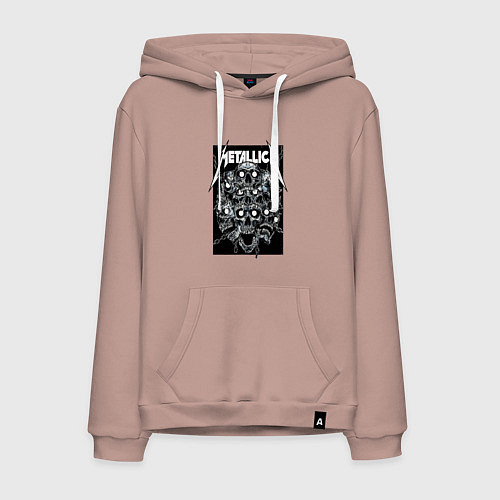 Мужская толстовка-худи Metallica - skulls / Пыльно-розовый – фото 1