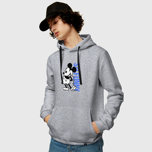 Мужская толстовка-худи So funny Mickey / Меланж – фото 3