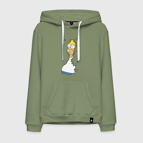 Мужская толстовка-худи Гомер в кустах / Авокадо – фото 1
