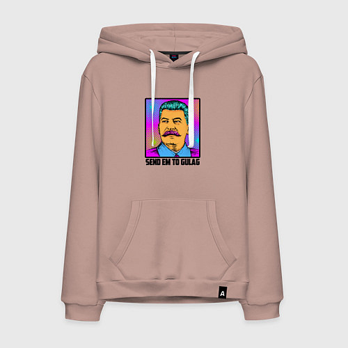 Мужская толстовка-худи Send em to gulag / Пыльно-розовый – фото 1