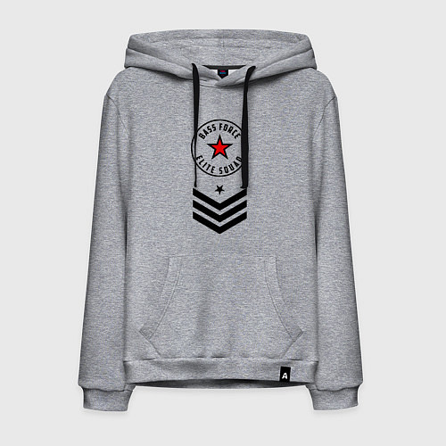 Мужская толстовка-худи Сила басов - элитный отряд / Меланж – фото 1