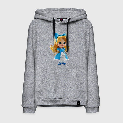 Мужская толстовка-худи Милая кукла в синем платье / Меланж – фото 1