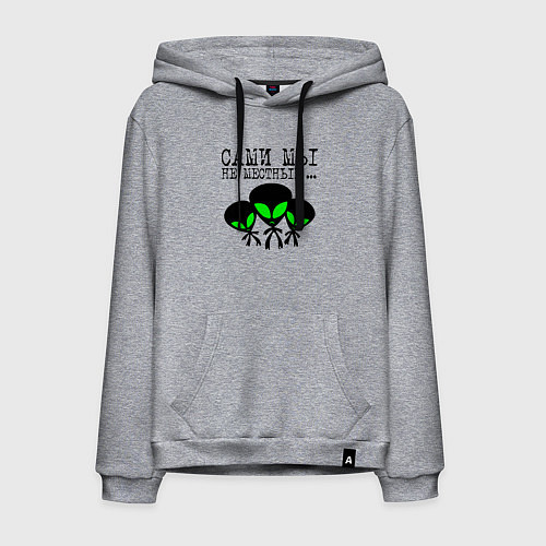 Мужская толстовка-худи Сами мы не местные / Меланж – фото 1