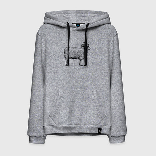 Мужская толстовка-худи Овечка новогодняя / Меланж – фото 1